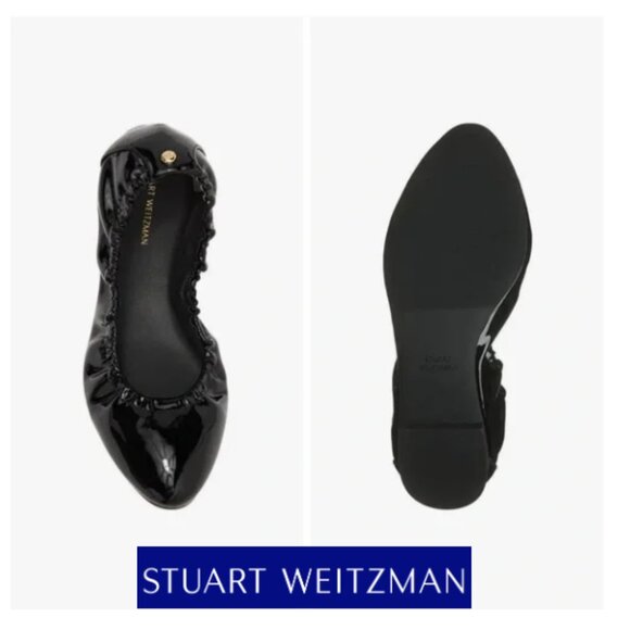 Stuart Weitzman Shoes - Stuart Weitzman Gabby scrunched patent leather ballet flats NWT